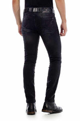 CD426 Eskitilmiş Denim Slim Fit Siyah Erkek Jeans