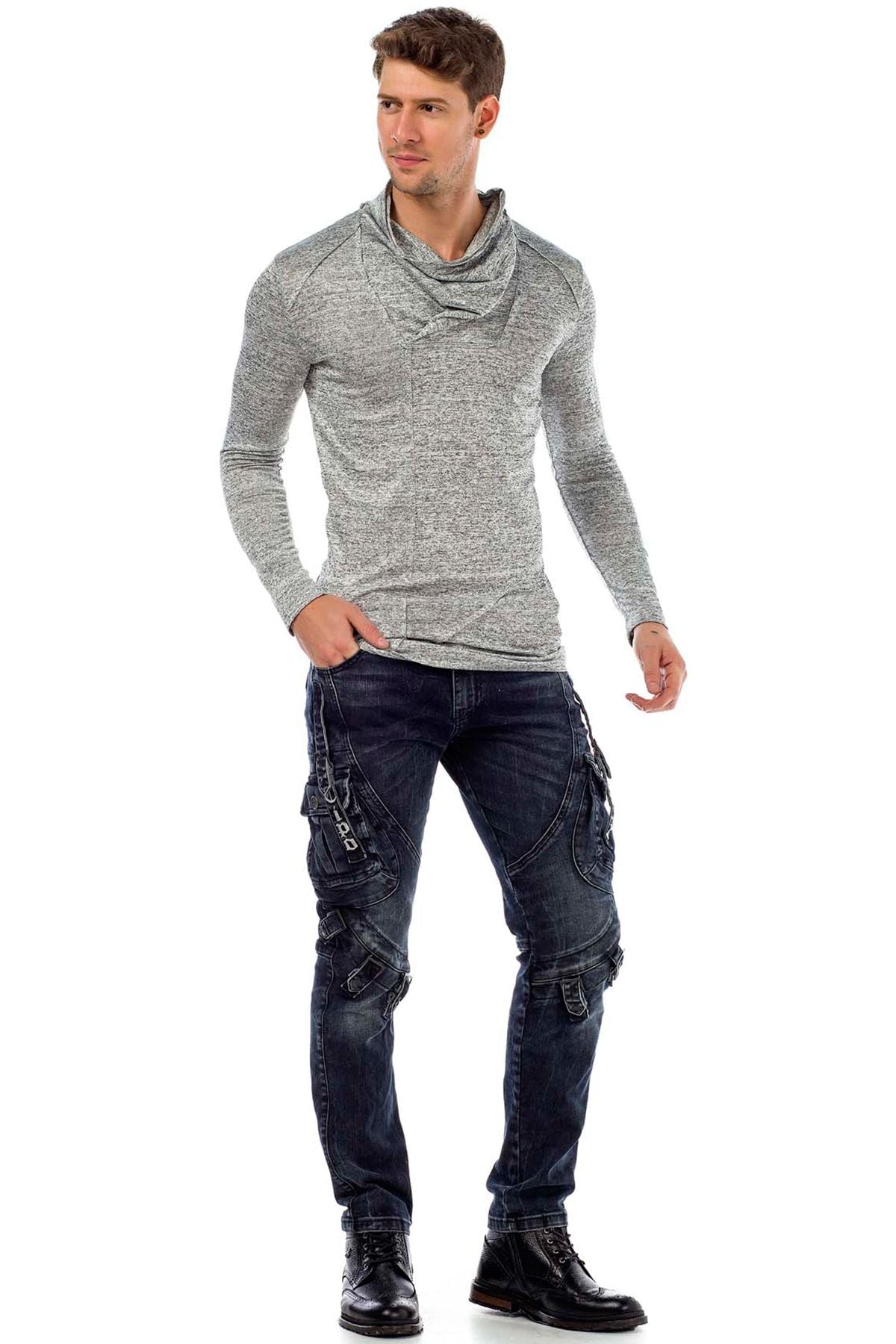 CD440 Rock Star Jeans Motorcu Erkek Kargo Pantolon