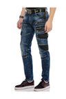 Kargo Cep Deri Detaylı Erkek Regular Fit Jean Pantolon CD586