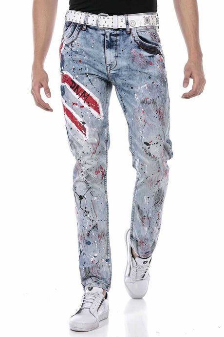 CD684 Kuru Kafa El Boyama Buz Mavisi Erkek Jean Pantolon