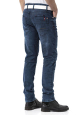CD699 Gizli Cepli Parçalı Biker Tarz Erkek Jean Pantolon