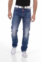 CD704 Regular Fit Etiketli Erkek Jean Pantolon