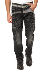 Erkek Biker Detaylı Çok Cepli Regular Fit Pantolon CD917