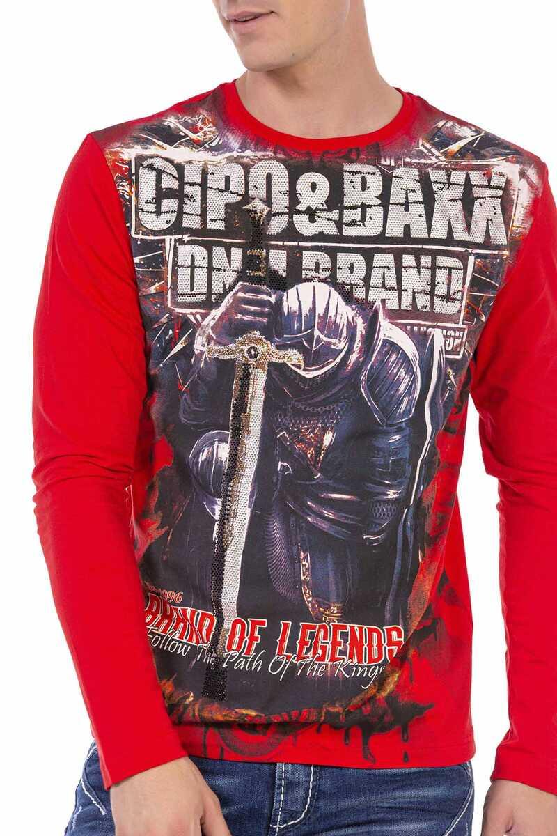 CL452 Taşlı  Baskılı İnce Sweatshirt