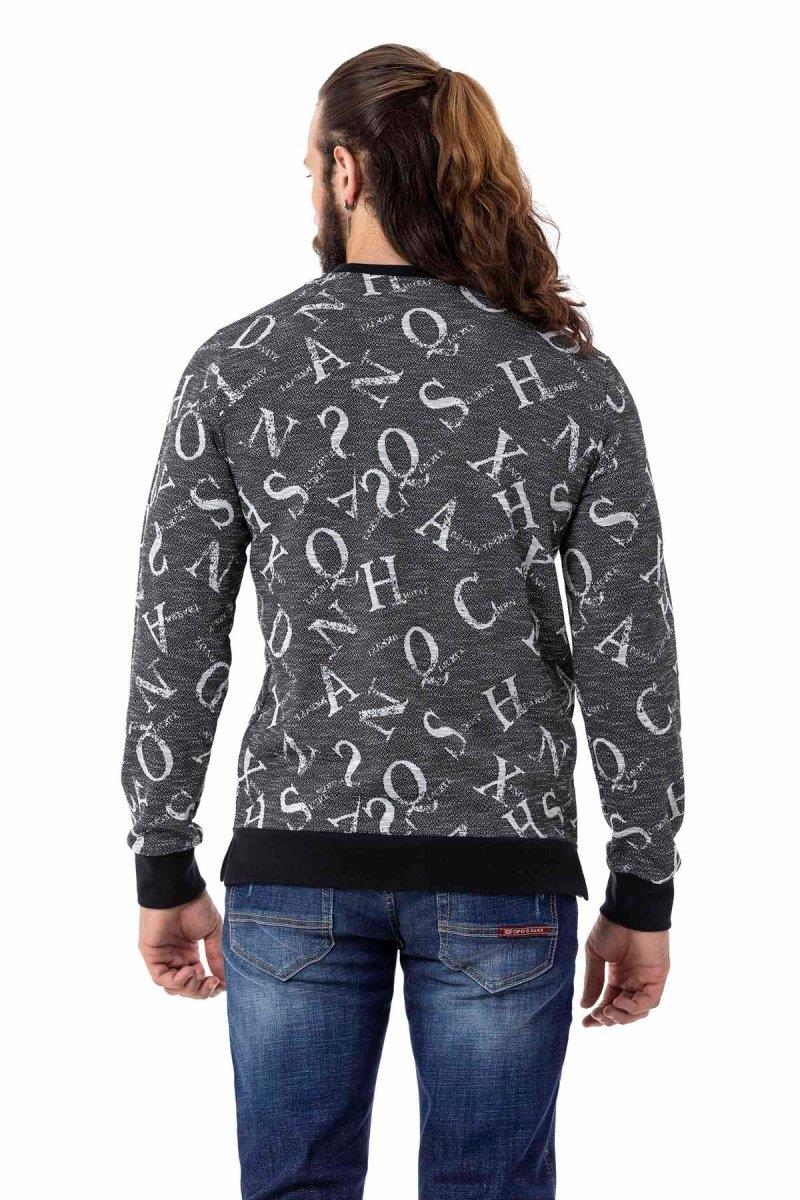 CL513 O Yaka Desenli Kalın Sweatshirt