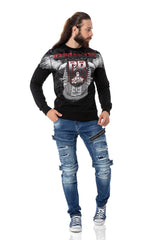 Cl515 Kartal Desenli Beyaz Kalın Sweatshirt