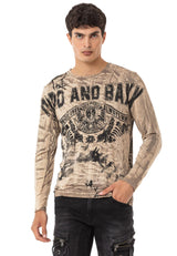 CL549 Erkek Vintage Baskılı Sweatshirt