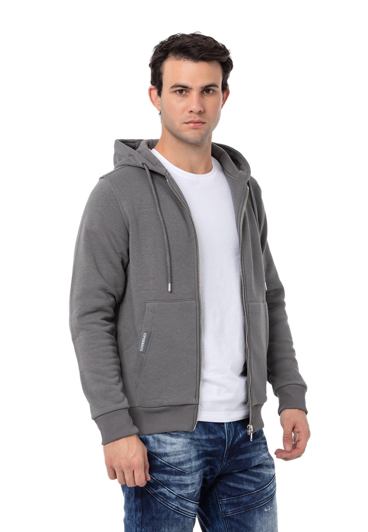 CL556 Erkek Basic Zip Sweatshirt