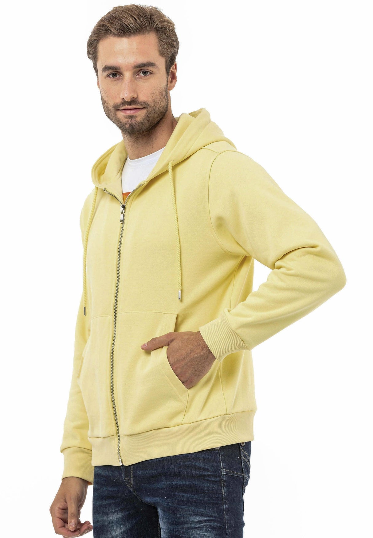 CL556 Erkek Basic Zip Sweatshirt