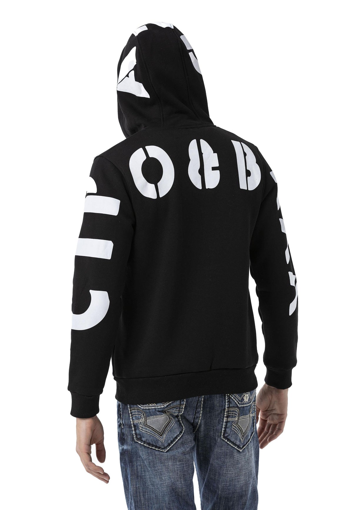 Erkek Kapüşonlu Fermuarlı Sweat Ceket CL577