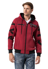 Erkek Kapüşonlu Fermuarlı Sweat Ceket CL577