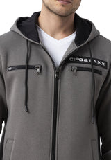 Erkek Kapüşonlu Fermuarlı Sweat Ceket CL577