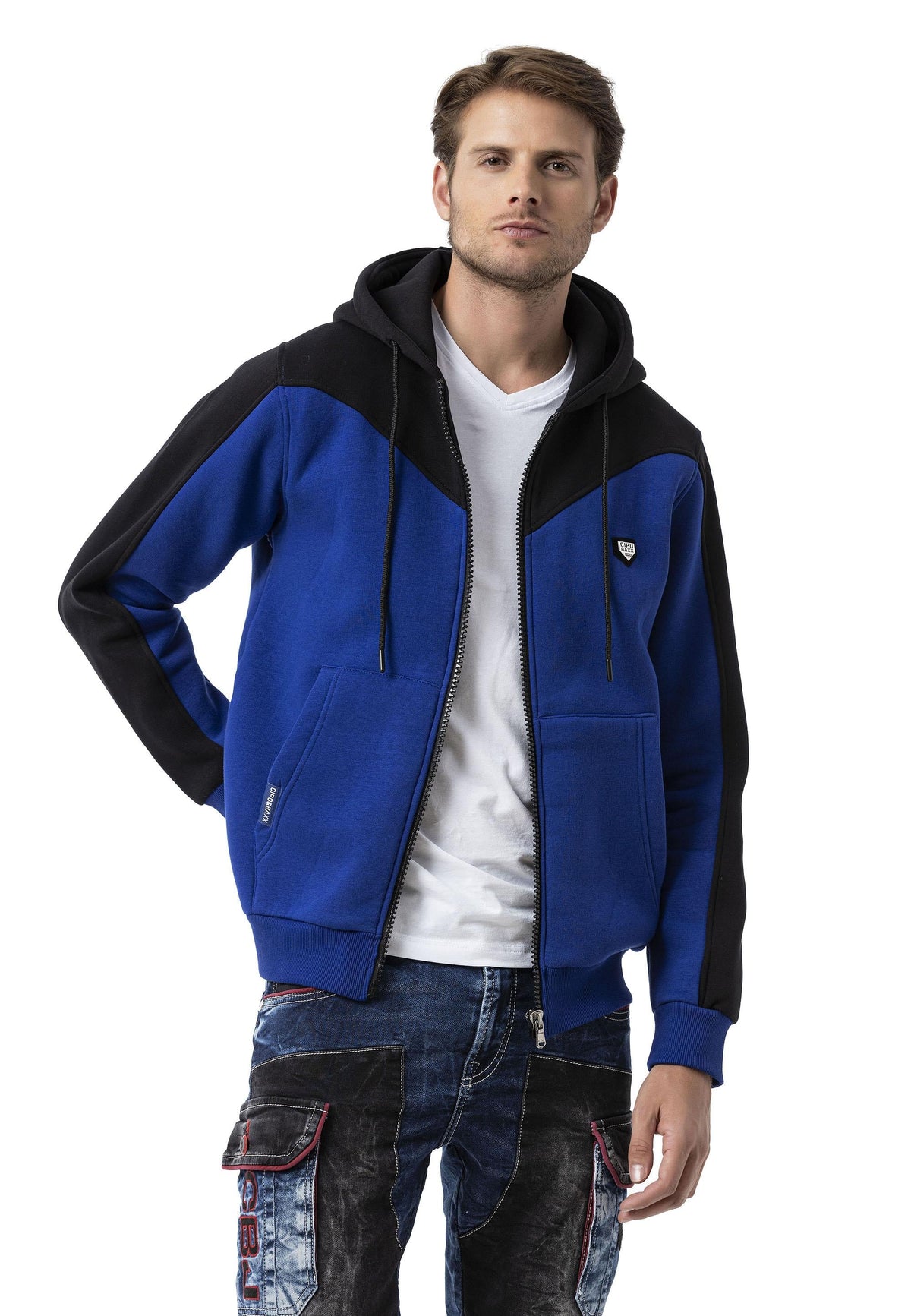 Erkek Kapişonlu Renk Geçişli Sweatshirt CL580