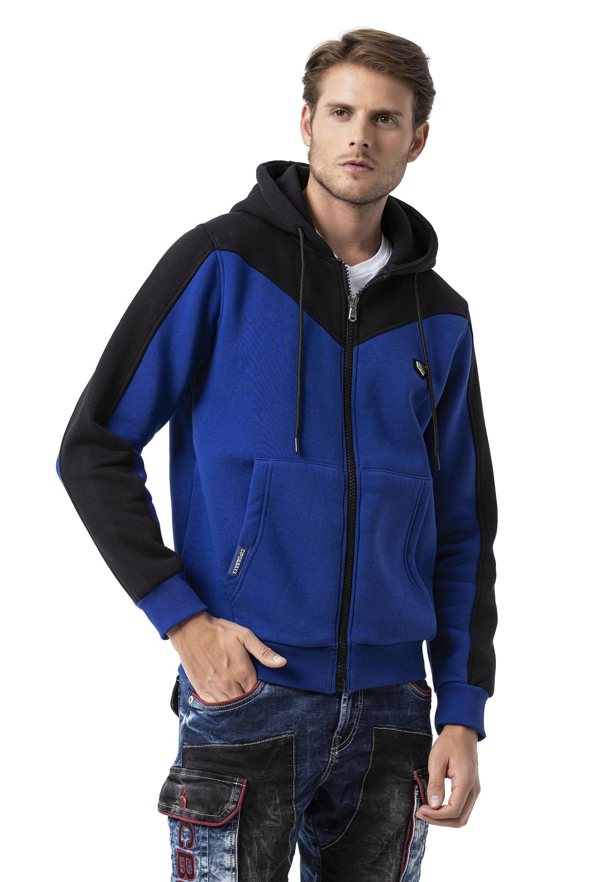 Erkek Kapişonlu Renk Geçişli Sweatshirt CL580