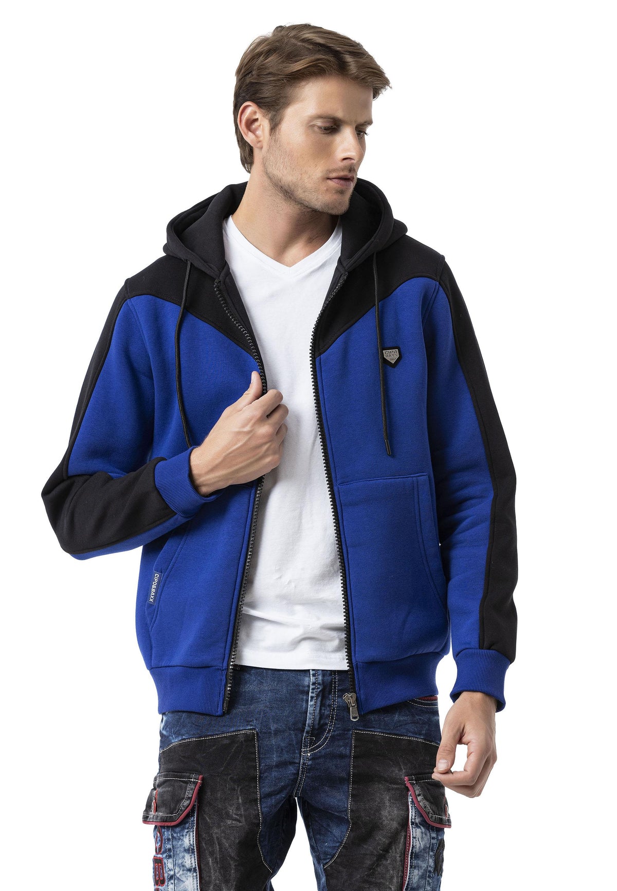 Erkek Kapişonlu Renk Geçişli Sweatshirt CL580