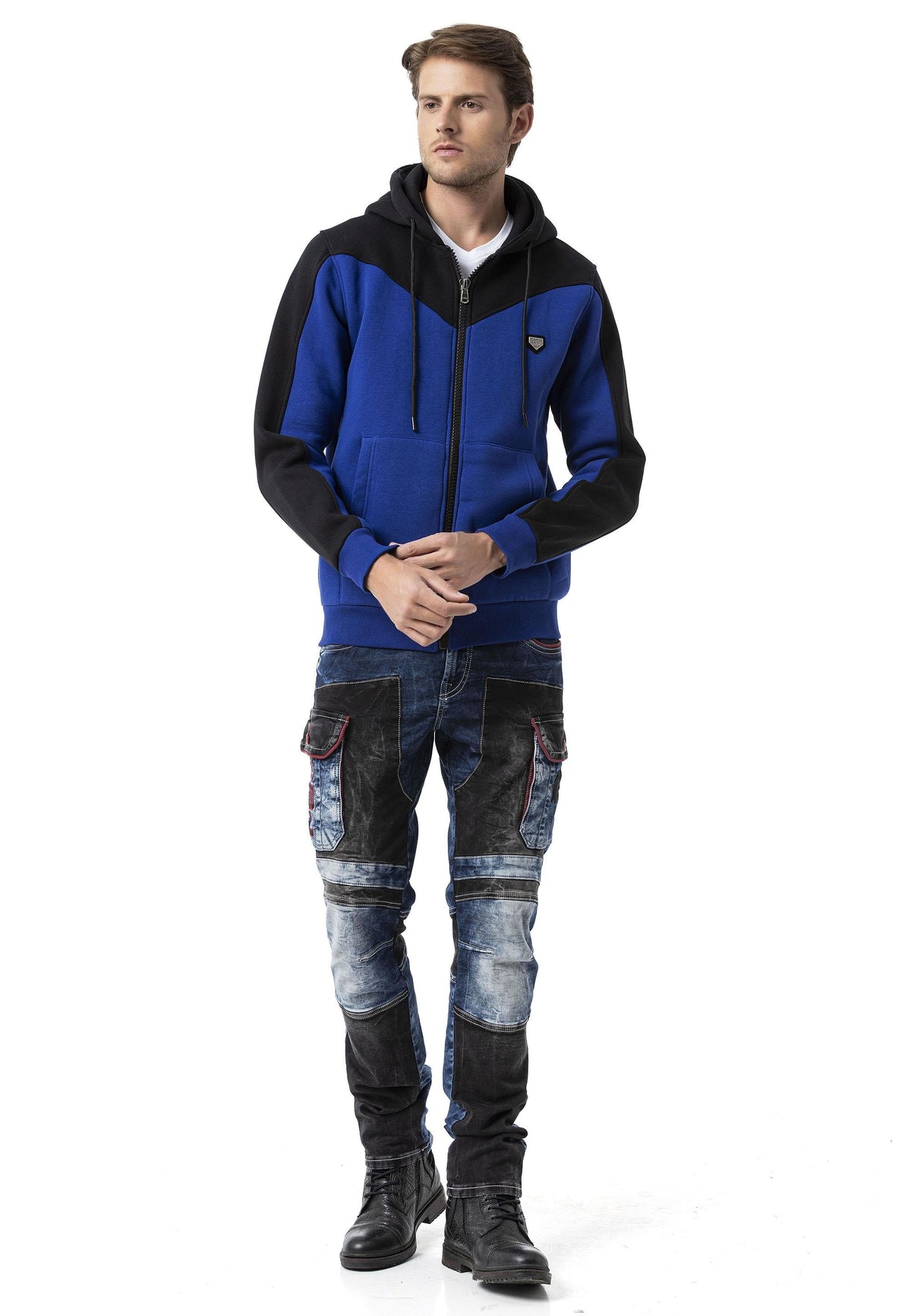 Erkek Kapişonlu Renk Geçişli Sweatshirt CL580