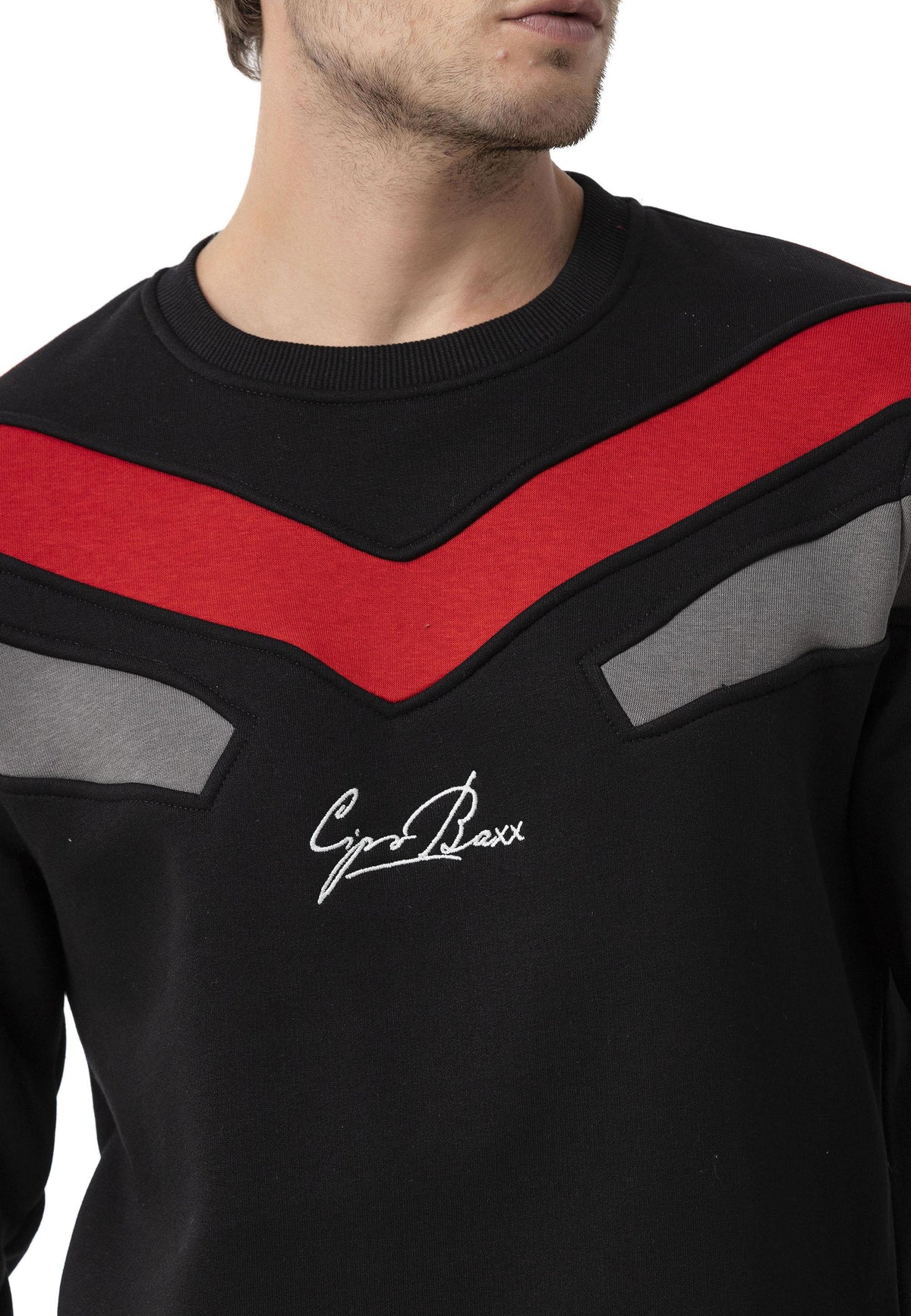 Şerit Detaylı Regular Fit Erkek Sweatshirt CL581