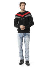 Şerit Detaylı Regular Fit Erkek Sweatshirt CL581