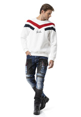 Şerit Detaylı Regular Fit Erkek Sweatshirt CL581