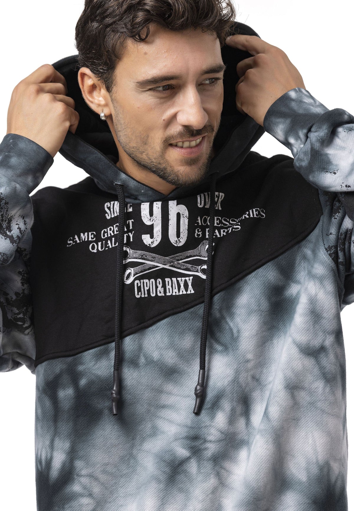 Erkek Hoodie Sweatshirt  Modern Baskılı, Kapüşonlu Sweatshirt CL593