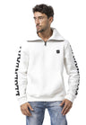 Erkek Yarım Fermuarlı Sweatshirt "LEGENDARY" Kol Baskılı ve Göğüs Logolu Kazak CL605
