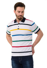 Çizgili  Polo Yaka Erkek Basic Tişört CT749