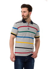 Çizgili  Polo Yaka Erkek Basic Tişört CT749