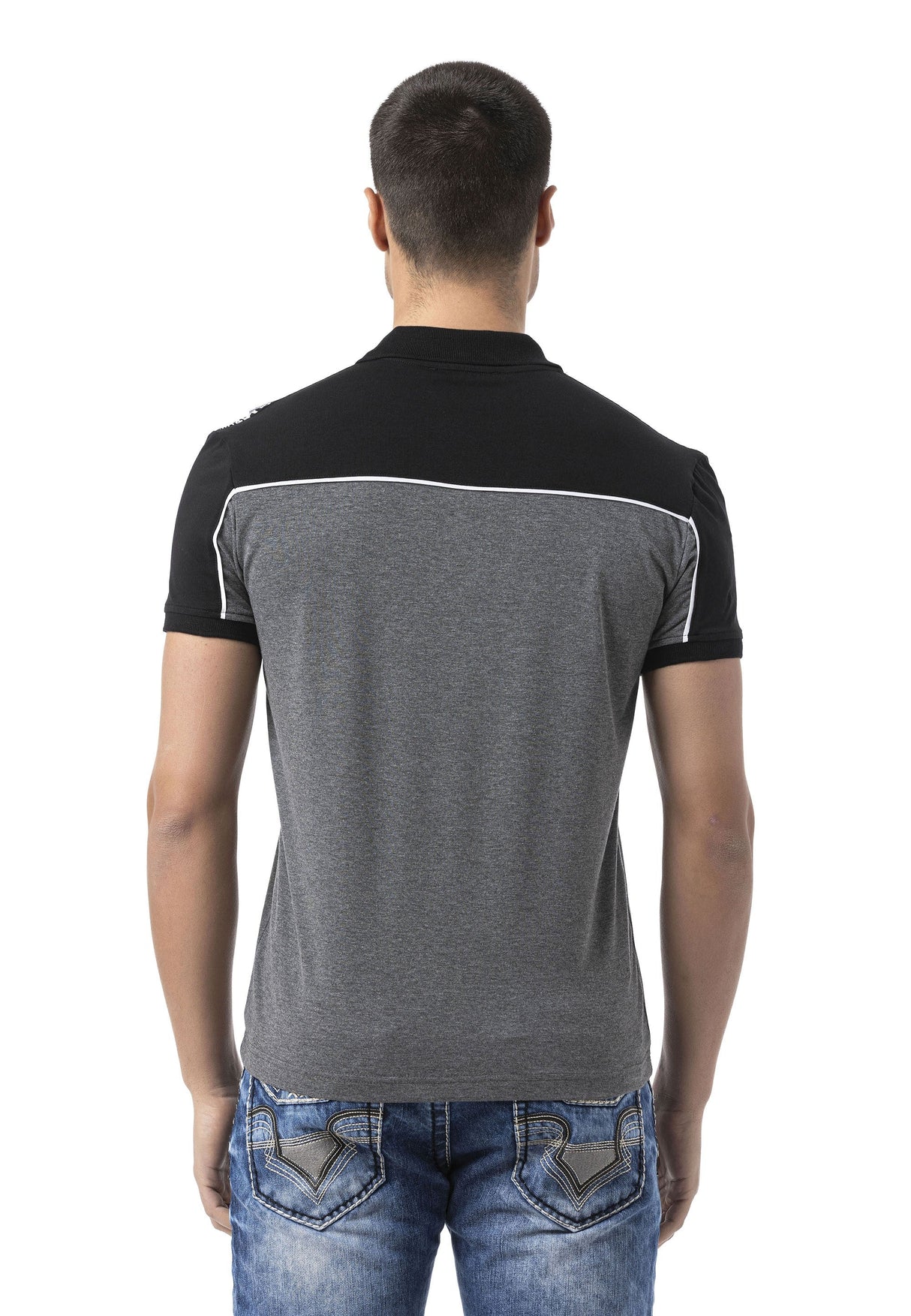 Erkek Regular Fit Polo Yaka Baskılı Tişört Yazı Detaylı Kısa Kollu Casual Erkek Tişört CT803
