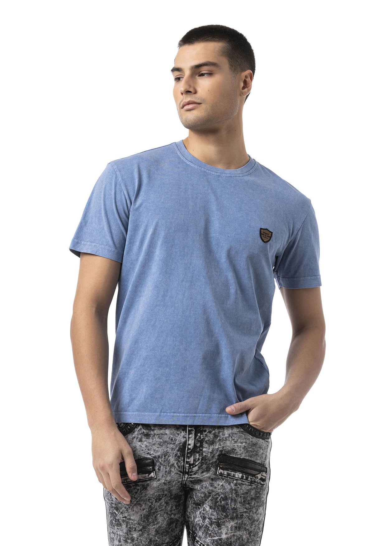 Erkek Regular Fit Bisiklet Yaka Kısa Kollu Basic Tişört CT808