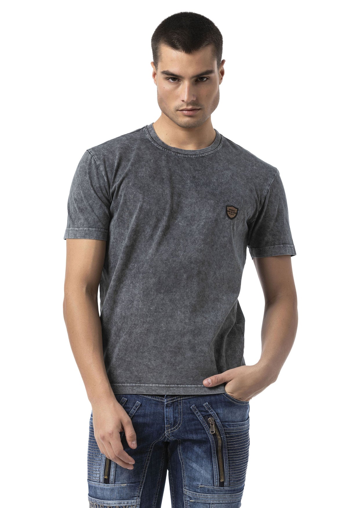 Erkek Regular Fit Bisiklet Yaka Kısa Kollu Basic Tişört CT808