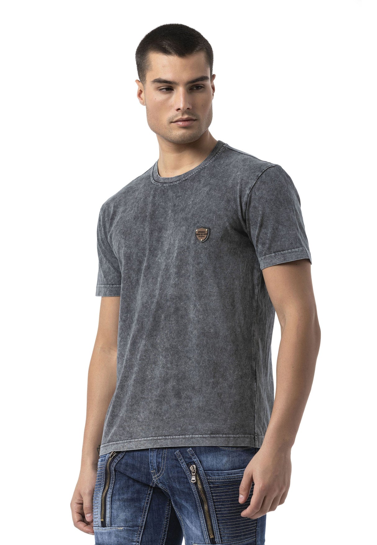 Erkek Regular Fit Bisiklet Yaka Kısa Kollu Basic Tişört CT808