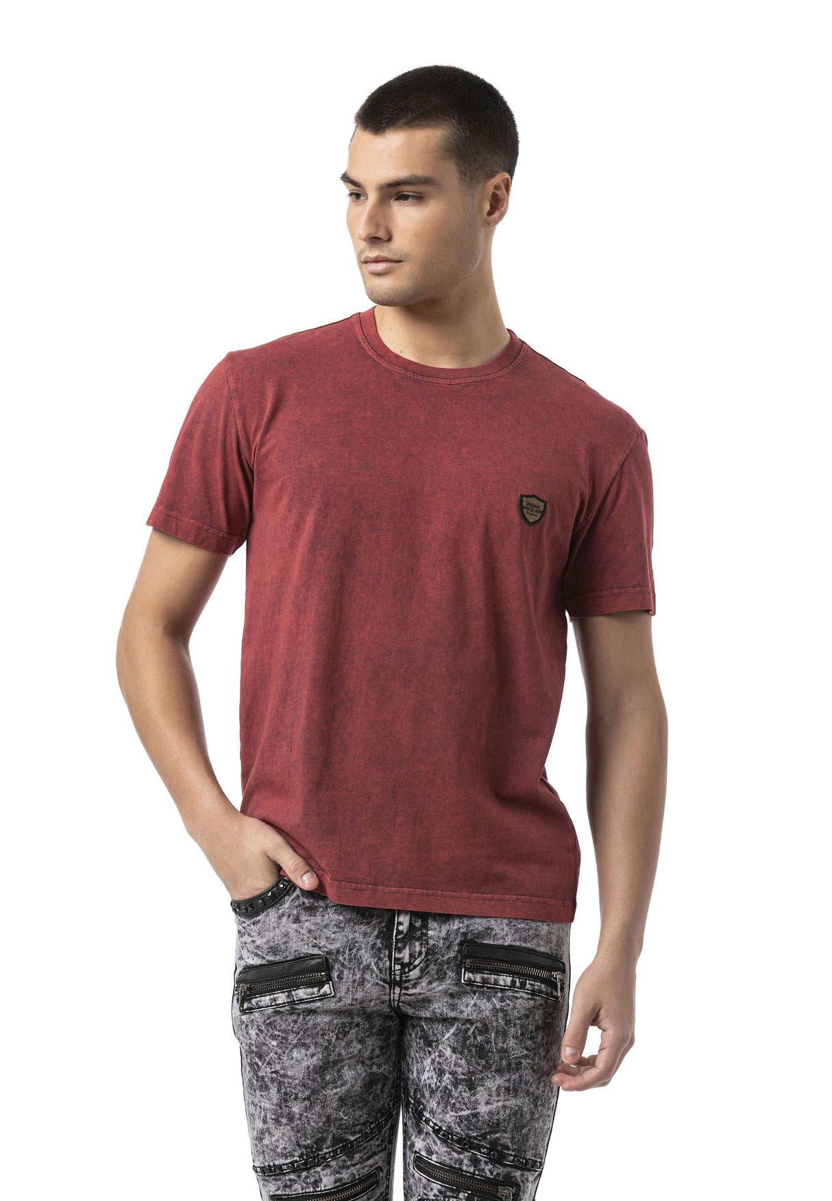 Erkek Regular Fit Bisiklet Yaka Kısa Kollu Basic Tişört CT808