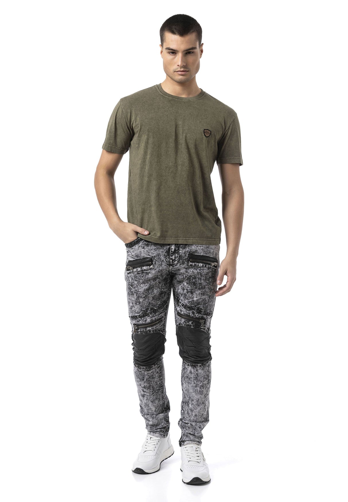 Erkek Regular Fit Bisiklet Yaka Kısa Kollu Basic Tişört CT808