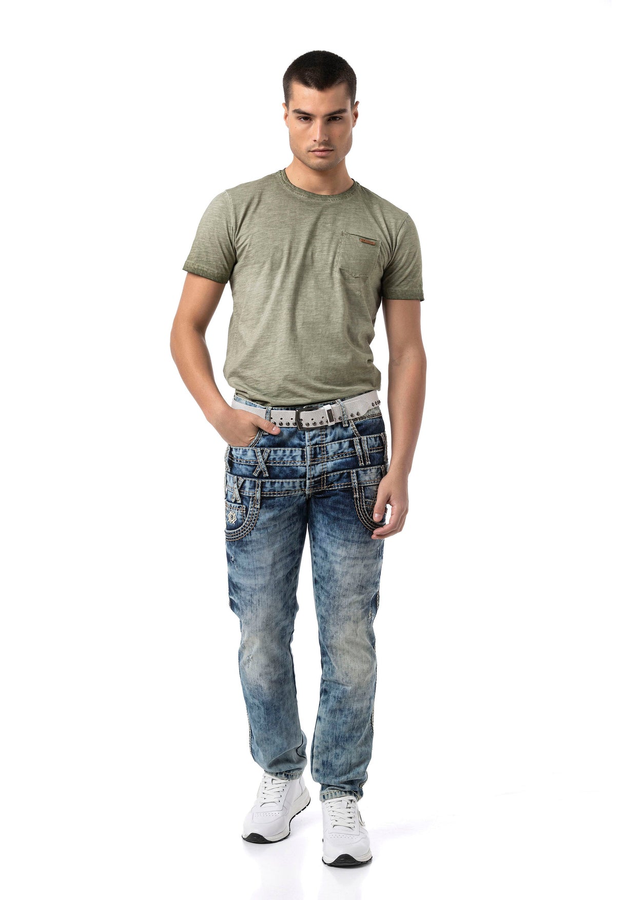 Erkek Regular Fit Bisiklet Yaka Kısa Kollu Tişört CT810