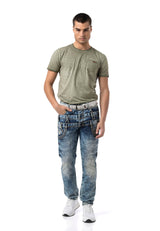 Erkek Regular Fit Bisiklet Yaka Kısa Kollu Tişört CT810
