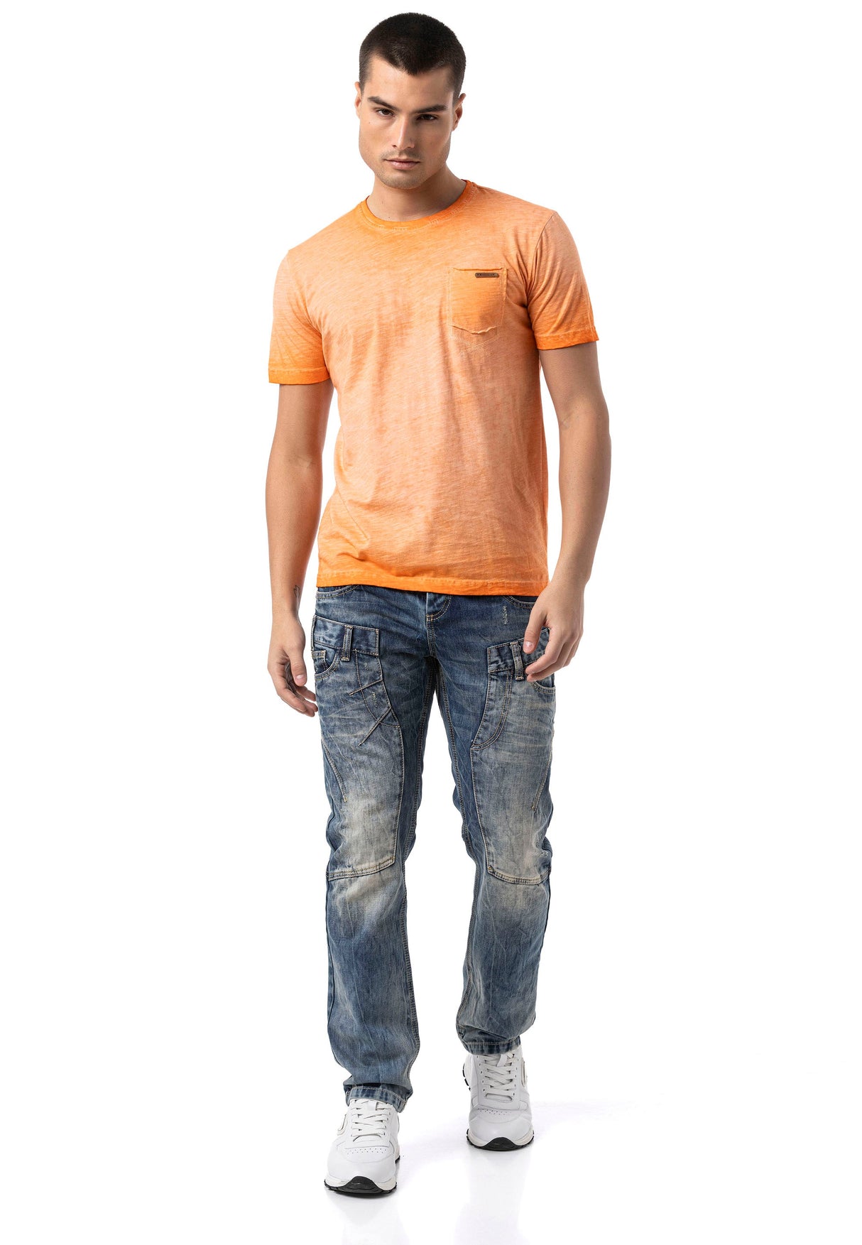 Erkek Regular Fit Bisiklet Yaka Kısa Kollu Tişört CT810