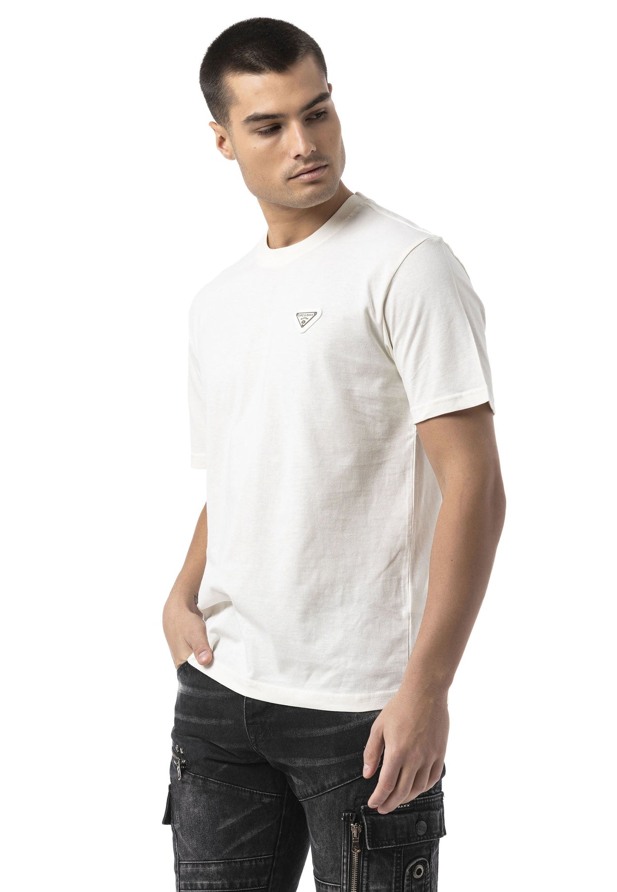 Erkek Basic Bisiklet Yaka Regular Fit Pamuklu Kısa Kollu Tişört CT823