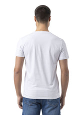 Erkek Baskılı Bisiklet Yaka Slim Fit Kısa Kollu Pamuklu Tişört CT826