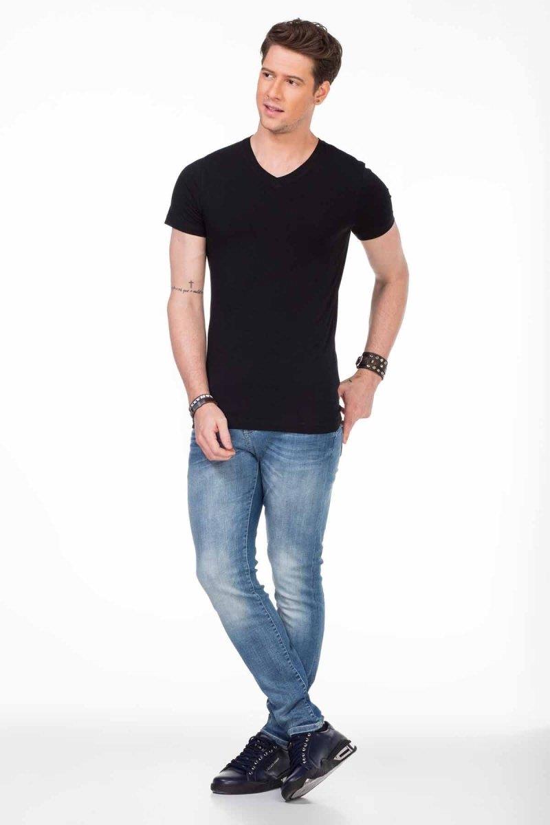 CU106 V Yaka  Basic Slim Fit Erkek Tişört Atlet