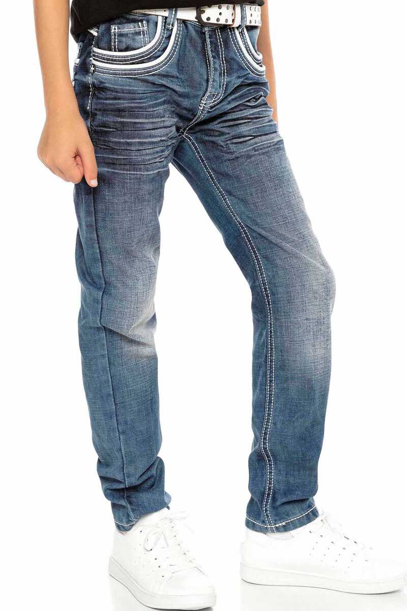 CDK102 Çift Cep Detaylı Erkek Çocuk Kot Pantolon