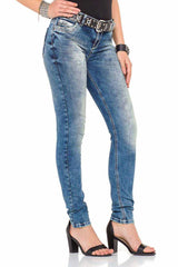 WD281 Yıkanmış Slim  Fit Kadın Jeans Kot Pantolon