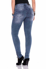 WD355 Paçası Fermuarlı Slim Fit Kadın Jean Pantolon