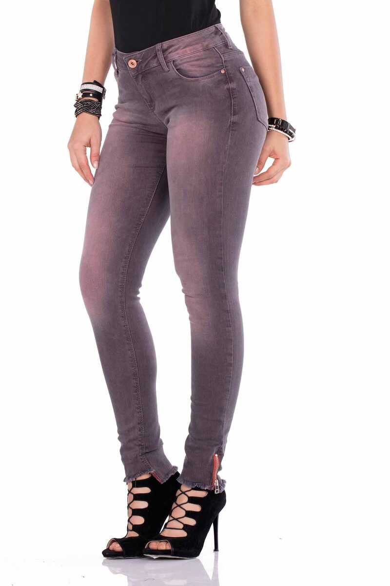 WD355 Paçası Fermuarlı Slim Fit Kadın Jean Pantolon