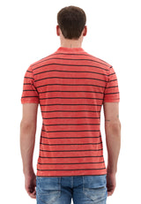 Erkek Çizgili Polo Yaka Basic T-Shirt CT858