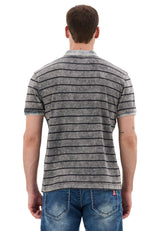 Erkek Çizgili Polo Yaka Basic T-Shirt CT858