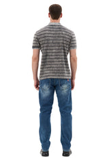 Erkek Çizgili Polo Yaka Basic T-Shirt CT858