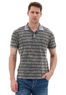 Erkek Çizgili Polo Yaka Basic T-Shirt CT858