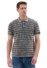 Erkek Çizgili Polo Yaka Basic T-Shirt CT858