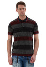 Erkek Çizgili Polo Yaka Tişört Slim Fit Pamuklu Günlük Şık T-Shirt CT859