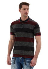 Erkek Çizgili Polo Yaka Tişört Slim Fit Pamuklu Günlük Şık T-Shirt CT859